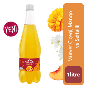 Sırma Karma Mango ve Mürver Çiçeği Aromalı, Şeftalili Doğal Zengin Mineralli Şekersiz Gazlı İçecek 1L